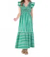 Emily Mccarthy Grace Maxi Dress In Mist Green Stripe In Green