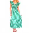 Emily Mccarthy Grace Maxi Mist Stripe In Green In Green
