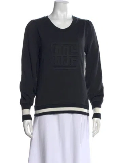 Pre-owned Emily Mccarthy Graphic Print Crew Neck Sweatshirt In Black