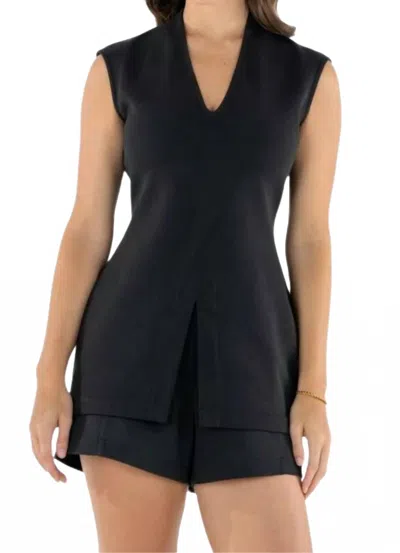 Emily Mccarthy Gwen Sleeveless Tunic Top In Black