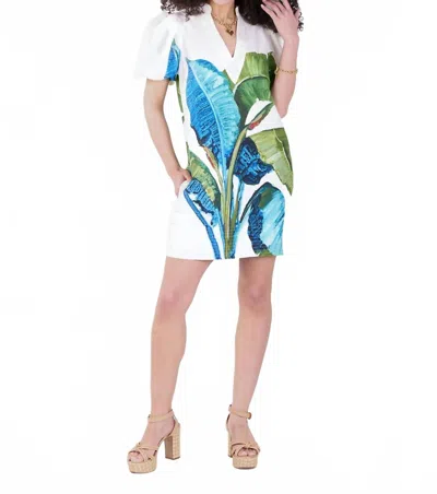 Emily Mccarthy Hampton Mini Shift Dress In Bellamy Leaves In Multi