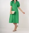 Emily Mccarthy Hampton Dress In Fairway Green Monogram In Green