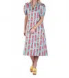 Emily Mccarthy Hampton Midi Dress In Iconic Iris In Multi
