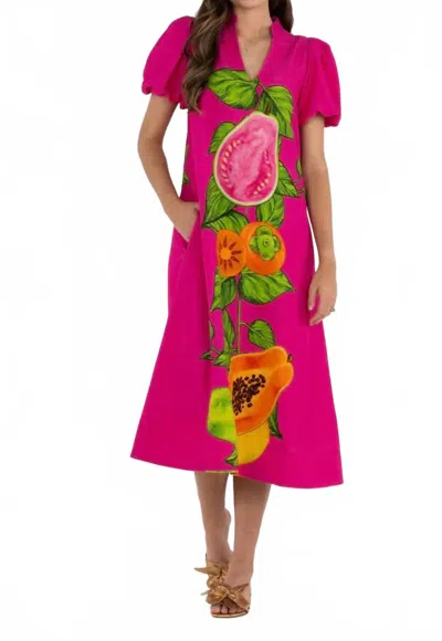 Emily Mccarthy Hampton Midi Dress In Papaya Vine In Multi