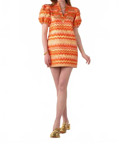 EMILY MCCARTHY HAMPTON MINI DRESS IN CORAL RIPPLE