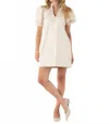 Emily Mccarthy Hampton Mini Dress In Sandshell Vegan Leather In Neutral