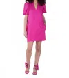 Emily Mccarthy Hampton V Neck Mini Dress In Very Berry In Pink