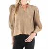 Emily Mccarthy Hampton Puff Sleeves Top In Lark In Neutral