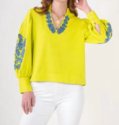 Emily Mccarthy Hampton Top In Joy Bouquet In Yellow