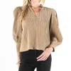 Emily Mccarthy Hampton Puff Sleeves Top In Lark In Brown