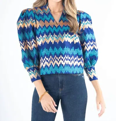 Emily Mccarthy Hampton Top In Ripple Jacquard In Multi