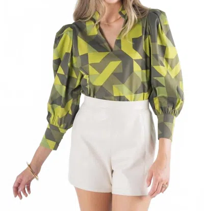 Emily Mccarthy Hampton Twill Top In Olive