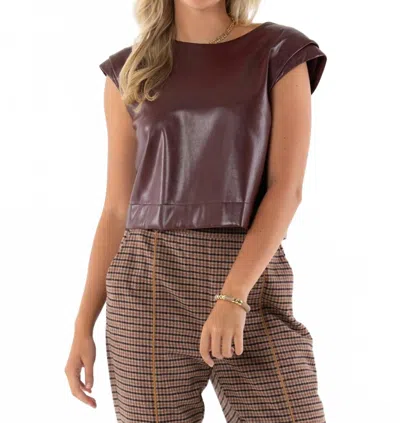 Emily Mccarthy Hatti Cropped Tank In Bitter Chocolate In Brown