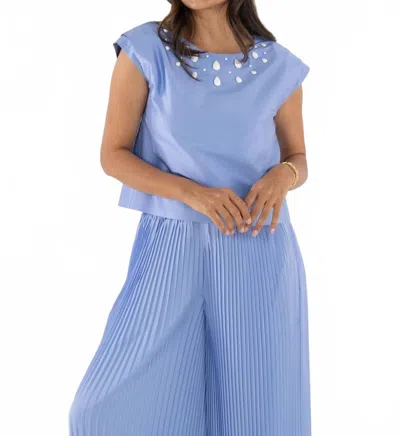 Emily Mccarthy Hatti Top In Grapemist In Blue