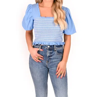 Emily Mccarthy Havana Top In Della Robia Blue In Multi
