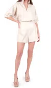 Emily Mccarthy High-waisted Tailored Short In Sandshell
