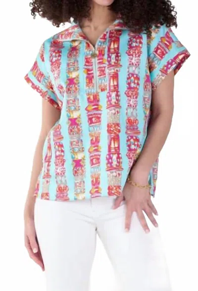 Emily Mccarthy Poppy Pullover Top In Iconic Iris In Multi