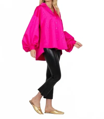 Emily Mccarthy Iris Oxford Shirt In Pink Faux Bois