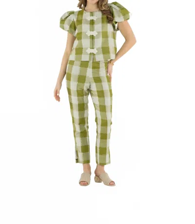 Emily Mccarthy Isabella Top In Gingham In White
