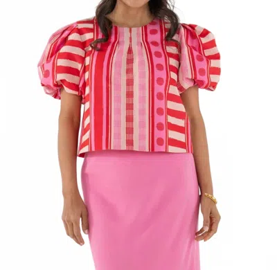 Emily Mccarthy Jane Top In Peach Jubilee In Multi