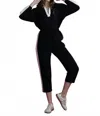 Emily Mccarthy Joy Drawstring Jogger In Midnight Vanilla In Black