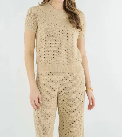 Emily Mccarthy Joy Short Sleeve Tee In Lido In Nude