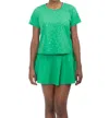 Emily Mccarthy Joy Tee In Emerald Cheetah In Multi