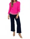 Emily Mccarthy Julia Monogram Knit Sweater In Rose In Pink