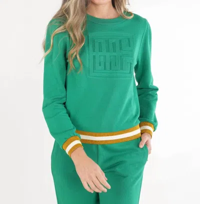 Emily Mccarthy Julia Pullover In Jellybean French Terry In Green