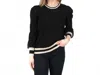 Emily Mccarthy Julia Sweater In Black Knit Cheetah In Black