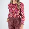 Emily Mccarthy Julia Sweater In Tribal Palm In Multi