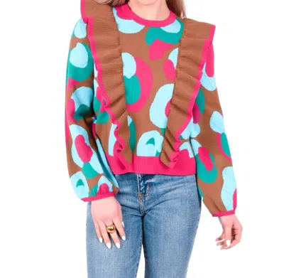 Emily Mccarthy Lillian Sweater In Meadowbrook Spot Cheetah In Multi