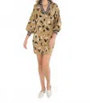 Emily Mccarthy Lolli Sweater Dress In Cocoa Brushed Cheetah In Gray