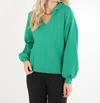 Emily Mccarthy Lolli Sweater French Terry In Jelly Bean In Green