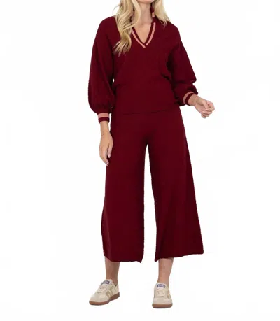 Emily Mccarthy Lolli Sweater In Meriot Monogram In Brown