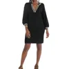 Emily Mccarthy Lolli Sweater Mini Dress In Black Monogram In Black