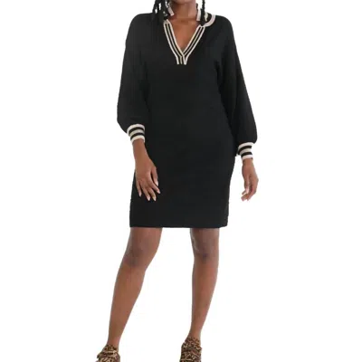 EMILY MCCARTHY LOLLI SWEATER MINI DRESS IN BLACK MONOGRAM