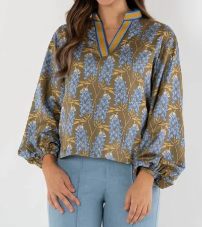 Emily Mccarthy Lolli Top In Bluebonnet In Multi