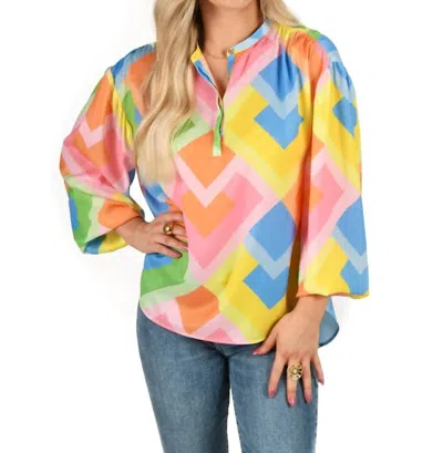 Emily Mccarthy Lolli Top In Geo In Multi