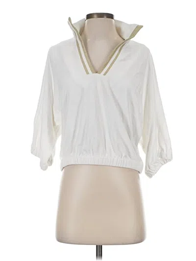 Pre-owned Emily Mccarthy Long Sleeve Blouse In White