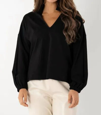 Emily Mccarthy Long Sleeve Poppy Top In Black
