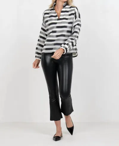 Emily Mccarthy Long Sleeve Poppy Top In Truffle Stripe In Multi