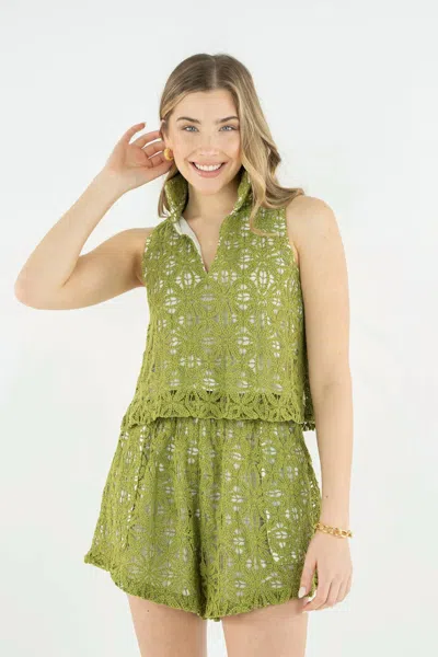 Emily Mccarthy Lucy Cropped Top In Olive Hour In Multi