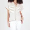 Emily Mccarthy Luna Crop Top In Sand Stripe In Neutral