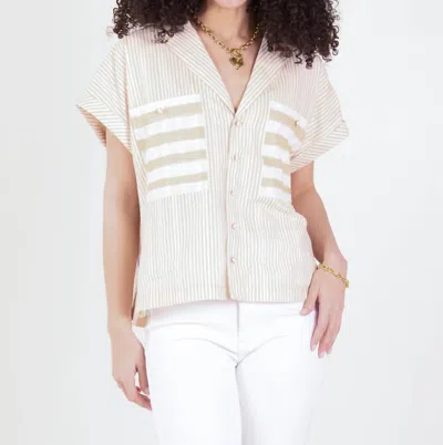 EMILY MCCARTHY LUNA CROP TOP IN SAND STRIPE