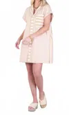 Emily Mccarthy Luna Mini Dress In Sand Stripe In Multi