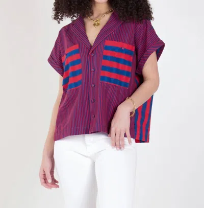 Emily Mccarthy Luna Top In Americano Stripe In Multi