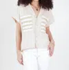 Emily Mccarthy Luna Top In Sand Stripe In Neutral