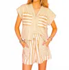 Emily Mccarthy Luna Top Stripe In Sand In Neutral