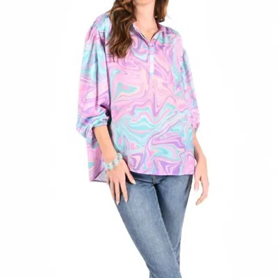 Emily Mccarthy Marble Top In Multi In Pink